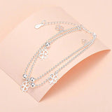 S925 Silver Clover Double Bracelets Wedding Charm Gift