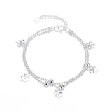S925 Silver Clover Double Bracelets Wedding Charm Gift