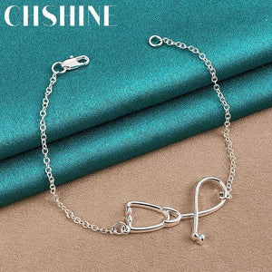 925 Silver Stethoscope Bracelet Wedding Gift Charm Jewelry