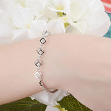925 Sterling Silver Crystal Bracelet for Women