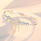 925 Silver Tassels Bangle Bracelet for Women