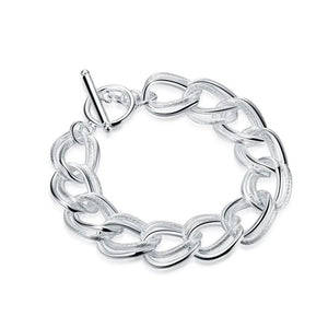 925 Silver Round Chain Bracelets for Women