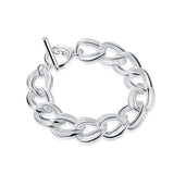 925 Silver Round Chain Bracelets for Women