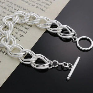 925 Silver Round Chain Bracelets for Women
