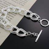 925 Silver Round Chain Bracelets for Women