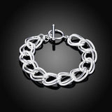 925 Silver Round Chain Bracelets for Women