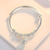 925 Silver Bell Bangle Bracelet Women Party Gift