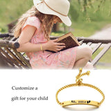Engraved ID Baby Bracelet Personalized Name Adjustable Mom To Daughter