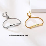 Engraved ID Baby Bracelet Personalized Name Adjustable Mom To Daughter