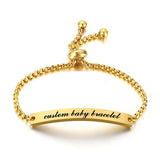 Engraved ID Baby Bracelet Personalized Name Adjustable Mom To Daughter