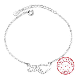 Heart Bracelet 925 Sterling Silver Wedding Jewelry