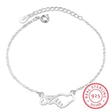 Heart Bracelet 925 Sterling Silver Wedding Jewelry