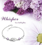 925 Silver Double Heart Bracelet Real Pure 925 Sterling Silver Jewelry