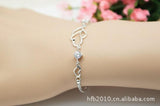 925 Silver Double Heart Bracelet Real Pure 925 Sterling Silver Jewelry