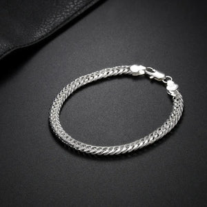 Sterling Silver 6mm Chain Bracelet For Party Wedding