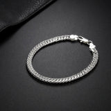 Sterling Silver 6mm Chain Bracelet For Party Wedding