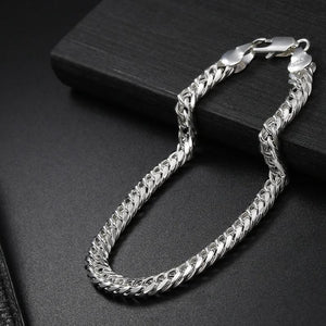 Sterling Silver 6mm Chain Bracelet For Party Wedding