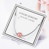 925 Sterling Silver Strawberry Crystal Bracelet Women Gothic Fine Jewelry