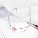 925 Sterling Silver Strawberry Crystal Bracelet Women Gothic Fine Jewelry