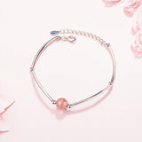 925 Sterling Silver Strawberry Crystal Bracelet Women Gothic Fine Jewelry
