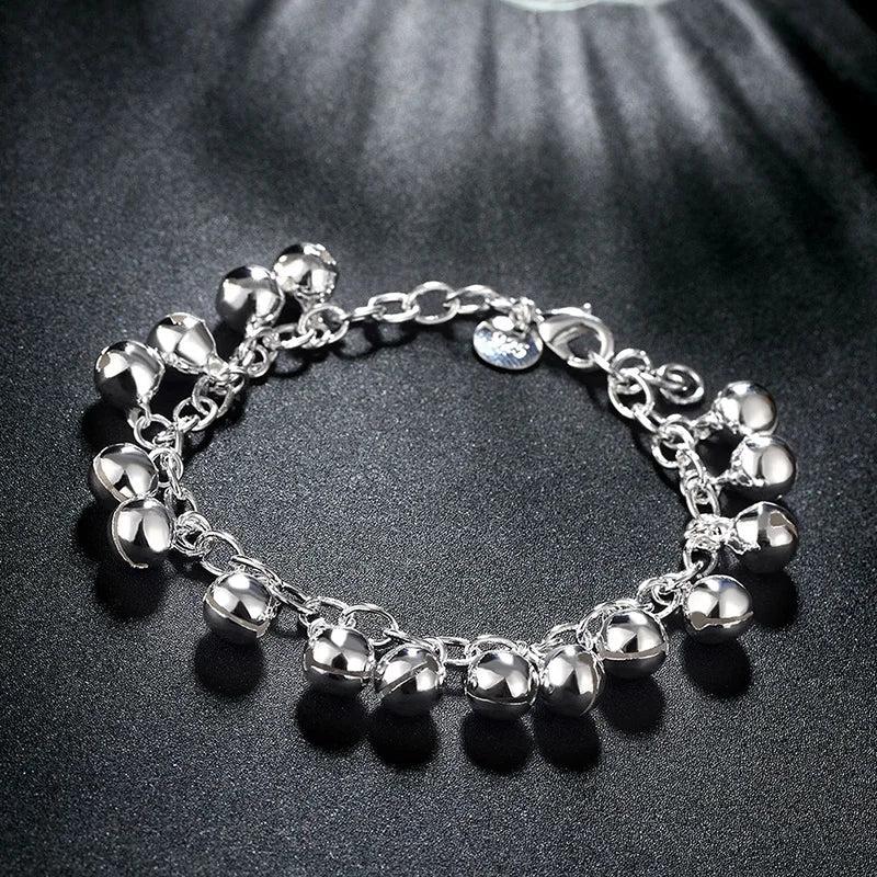 925 Silver Bells Bead Bracelet Wedding Party Jewelry
