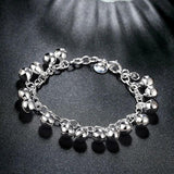 925 Silver Bells Bead Bracelet Wedding Party Jewelry