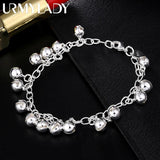 925 Silver Bells Bead Bracelet Wedding Party Jewelry