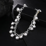 925 Silver Bells Bead Bracelet Wedding Party Jewelry