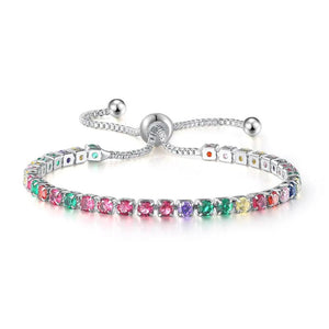 Boho Rainbow Zircon Tennis Bracelet for Women