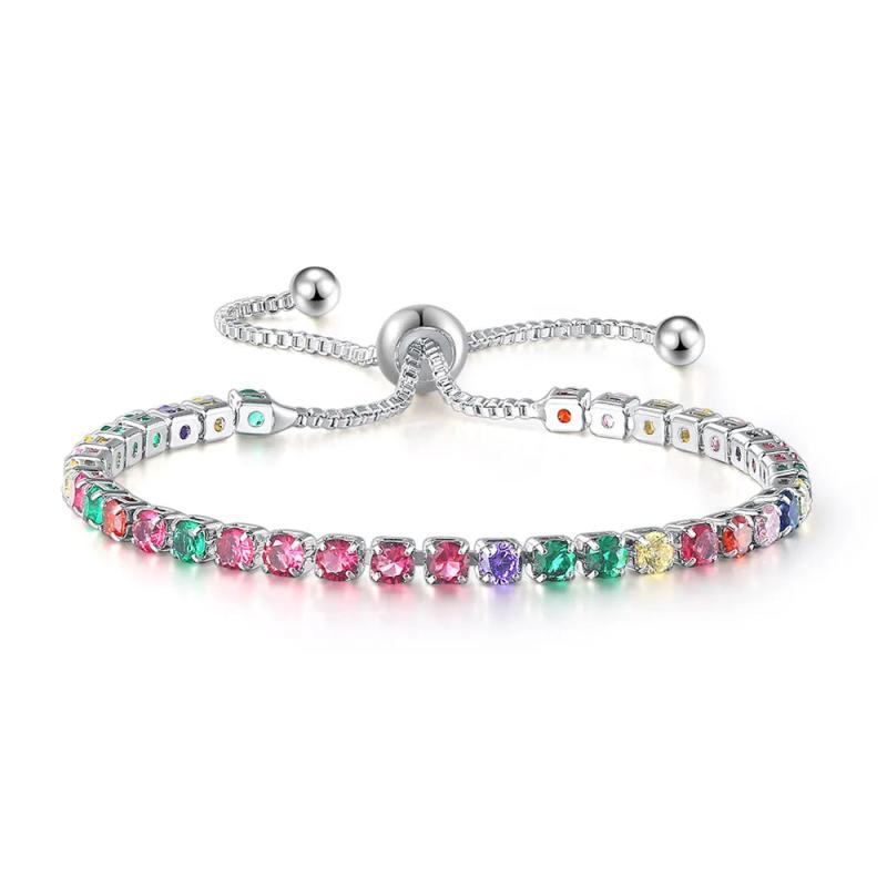 Boho Rainbow Zircon Tennis Bracelet for Women