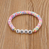 Polymer Clay Love Letter Bracelet Hand-knitting Chain Craft Jewelry