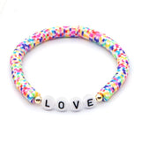 Polymer Clay Love Letter Bracelet Hand-knitting Chain Craft Jewelry