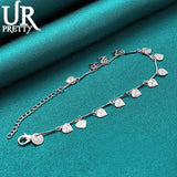 925 Silver Heart Pendant Bracelet for Women Wedding Gift
