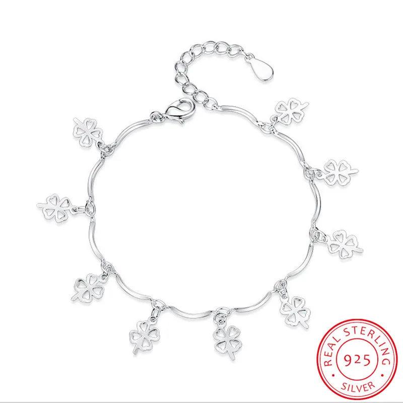 925 Silver Clover Bracelet for Women S-B114