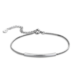925 Silver Thin Bracelet Smooth Bend Fine Jewelry For Women