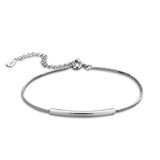 925 Silver Thin Bracelet Smooth Bend Fine Jewelry For Women