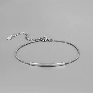 925 Silver Thin Bracelet Smooth Bend Fine Jewelry For Women