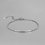 925 Silver Thin Bracelet Smooth Bend Fine Jewelry For Women