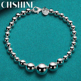 925 Silver Smooth Beaded Bracelet Wedding Jewelry