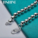 925 Silver Smooth Beaded Bracelet Wedding Jewelry
