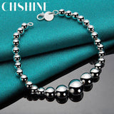 925 Silver Smooth Beaded Bracelet Wedding Jewelry