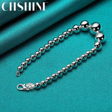 925 Silver Smooth Beaded Bracelet Wedding Jewelry