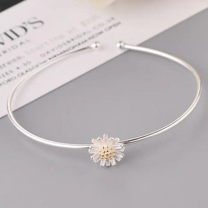 925 Silver Daisy Open Bracelet
