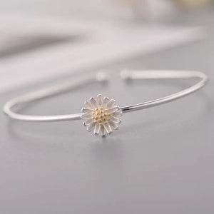 925 Silver Daisy Open Bracelet