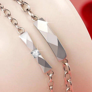 Silver Plated Couple Bracelet Anniversary Jewelry