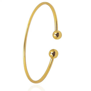 925 Sterling Silver Bangle Bracelet Round Head