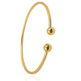 925 Sterling Silver Bangle Bracelet Round Head