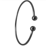 925 Sterling Silver Bangle Bracelet Round Head