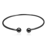 925 Sterling Silver Bangle Bracelet Round Head