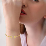 925 Sterling Silver Bangle Bracelet Round Head